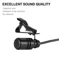XTUGA lapel mic system for camera black lavalier microphone with metal clip close up